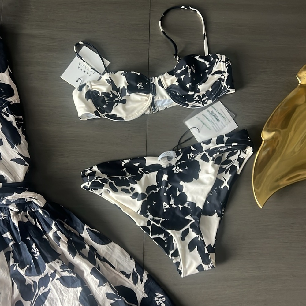 TANYA TAYLOR BIKINI PALOMA TOP AND BOTTOM SWIMSUIT S ONLY